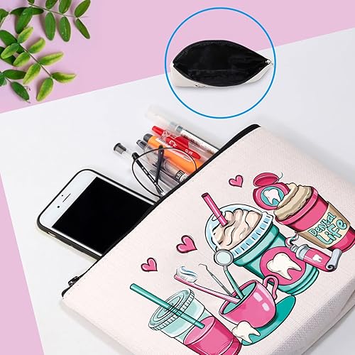 Miniatura 6 de GJTIM Bolsa de cosméticos para enfermeras e higienistas - Regalo de asistente dental con bolsa con cremallera