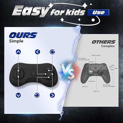 Miniatura 7 de Tecnock Coche de control remoto para niños, auto RC de 2.4 GHz con carga fácil tipo C, 4WD de doble cara gira y gira en 360, auto de acrobacias a