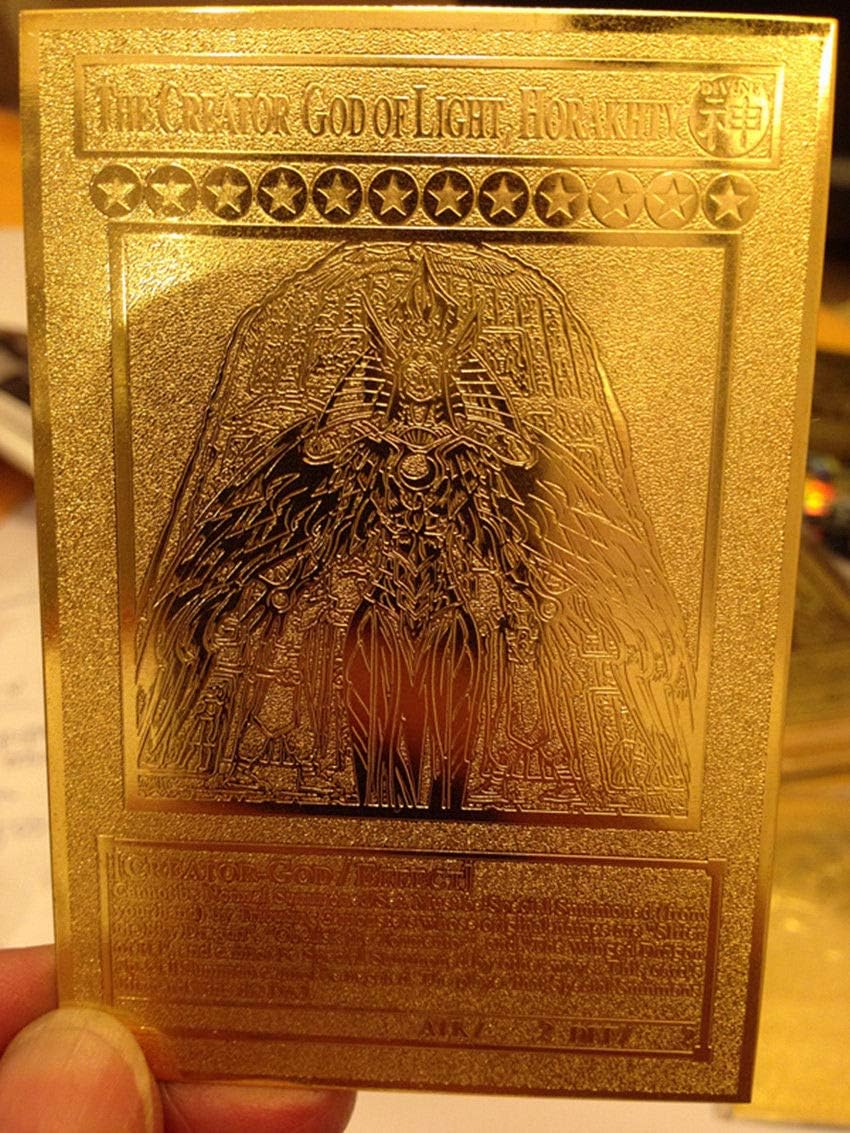 KonamiYugioh The Creator God of Light, Horakhty Custom Golden Metal Card English New