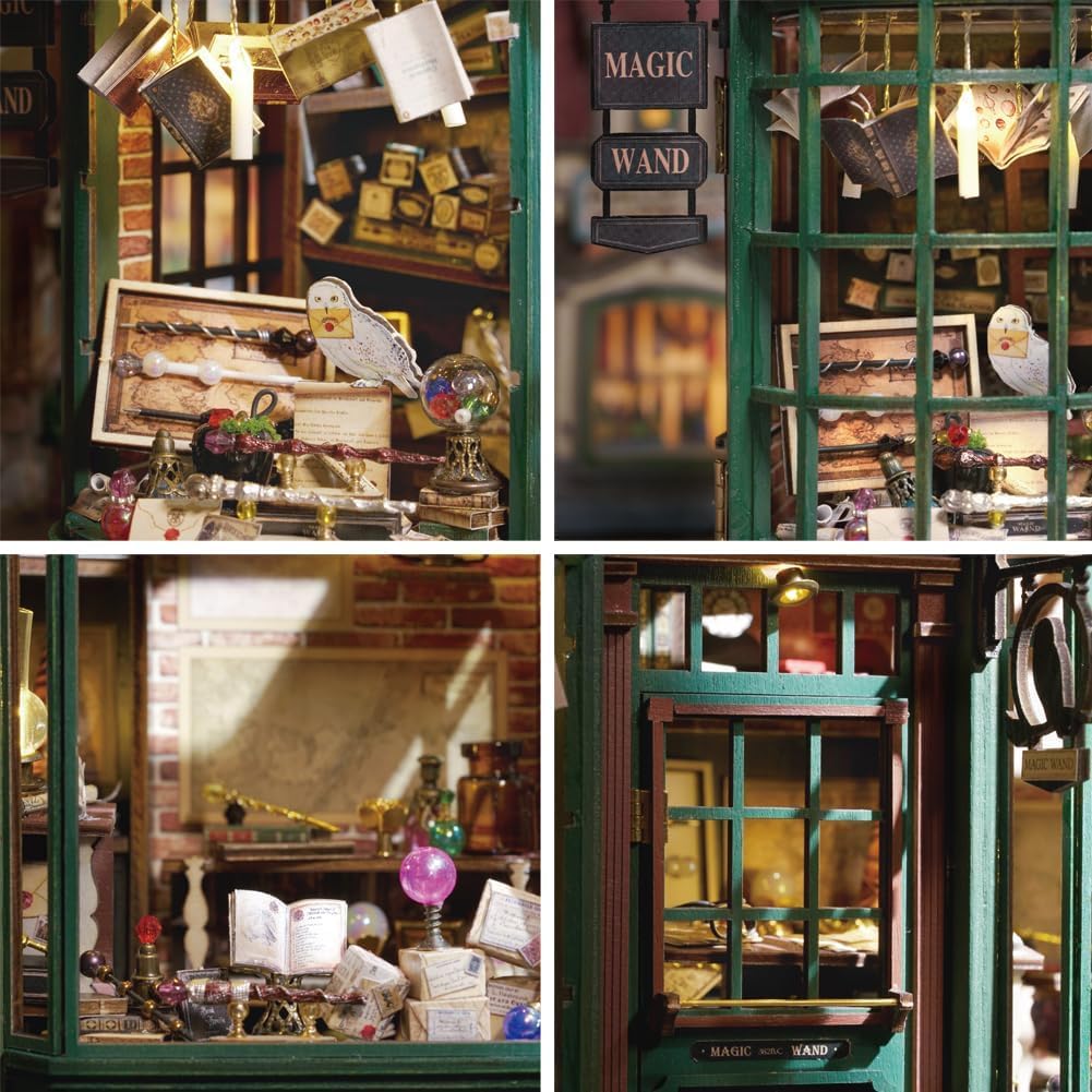 Kit fai da te in miniatura per casa delle bambole con casa delle bambole magiche europee vintage in legno, kit per casa di legno fatto a mano, regalo creativo