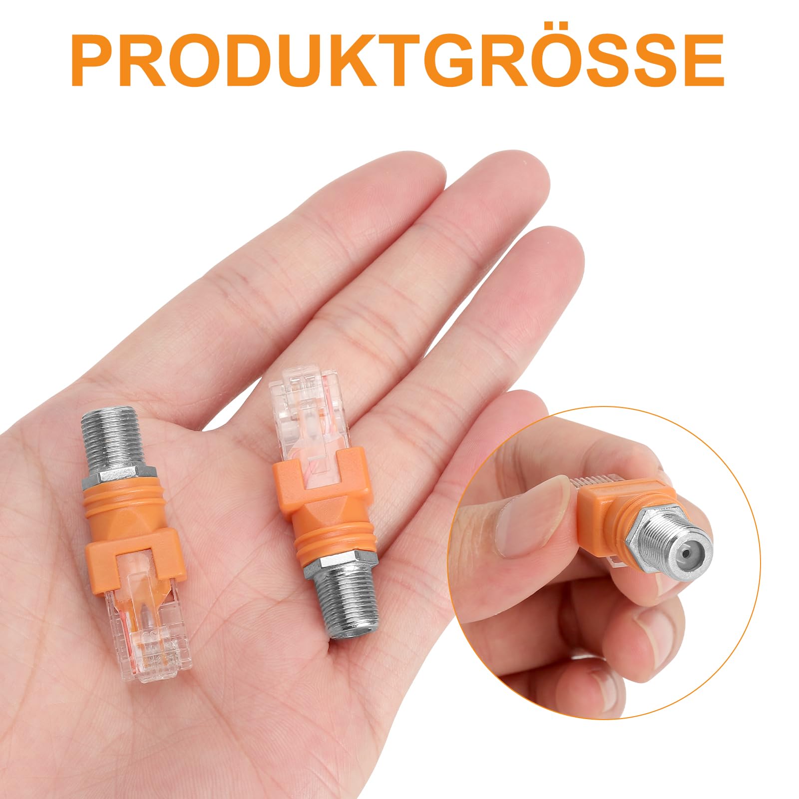 TNSLAND Adapter koncentryczny RJ45 na F wtyczka RF gniazdo na wtyczkę złącze koncentryczne, gniazdo F na RJ45 wtyczka koncentryczna pusty adapter, prosta wtyczka RJ45 na RF złącze wtykowe konwerter (3