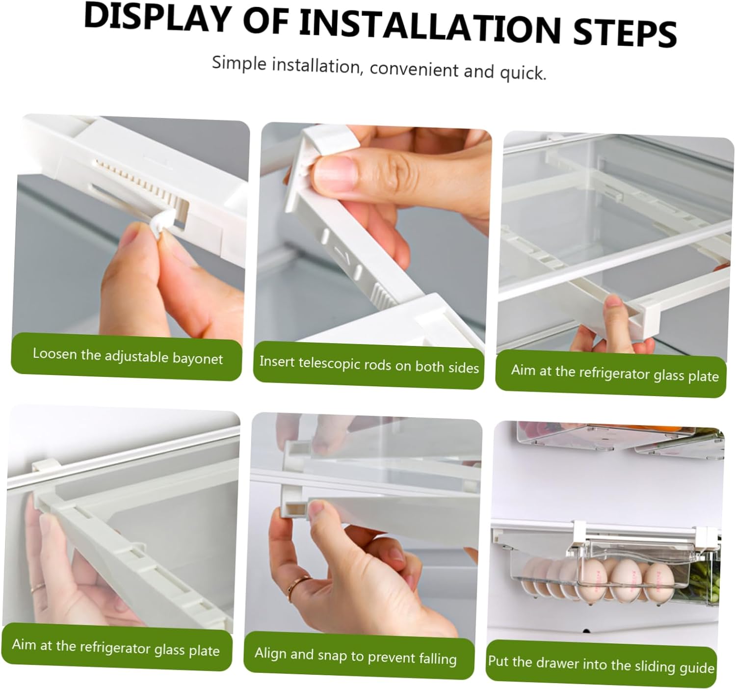 1pc Holder Hanging Storage Container for Refrigerator Pet Material Prevents Cracking Easy to Install for Kitchen Organization
