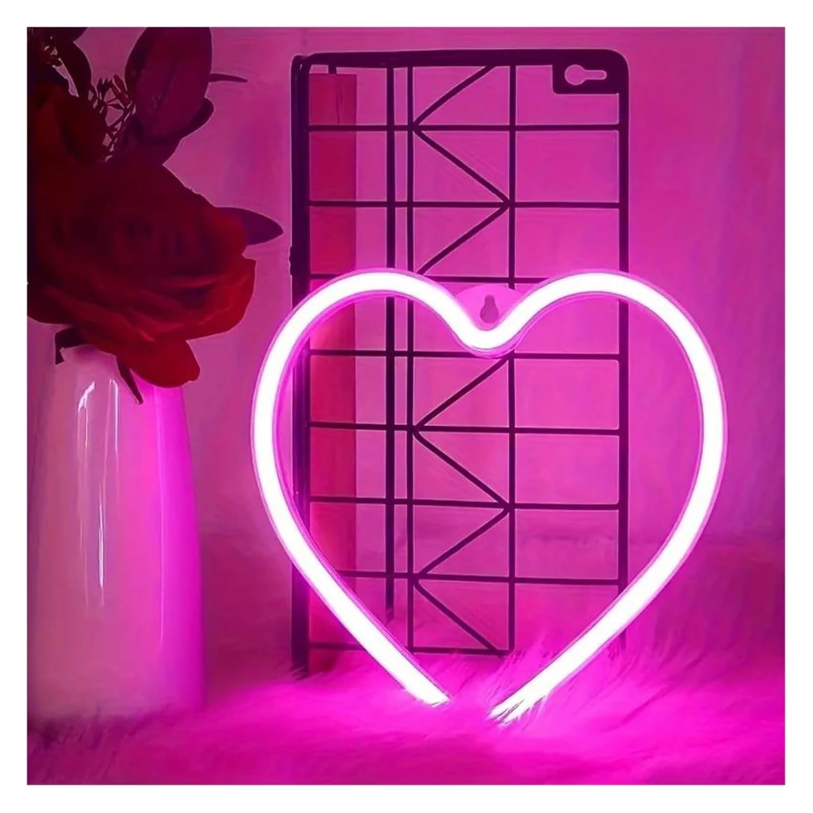 Cuore per insegna luminosa al neon alimentata per bar, camera da letto, soggiorno, casa, festa, fidanzamento, matrimonio(B)