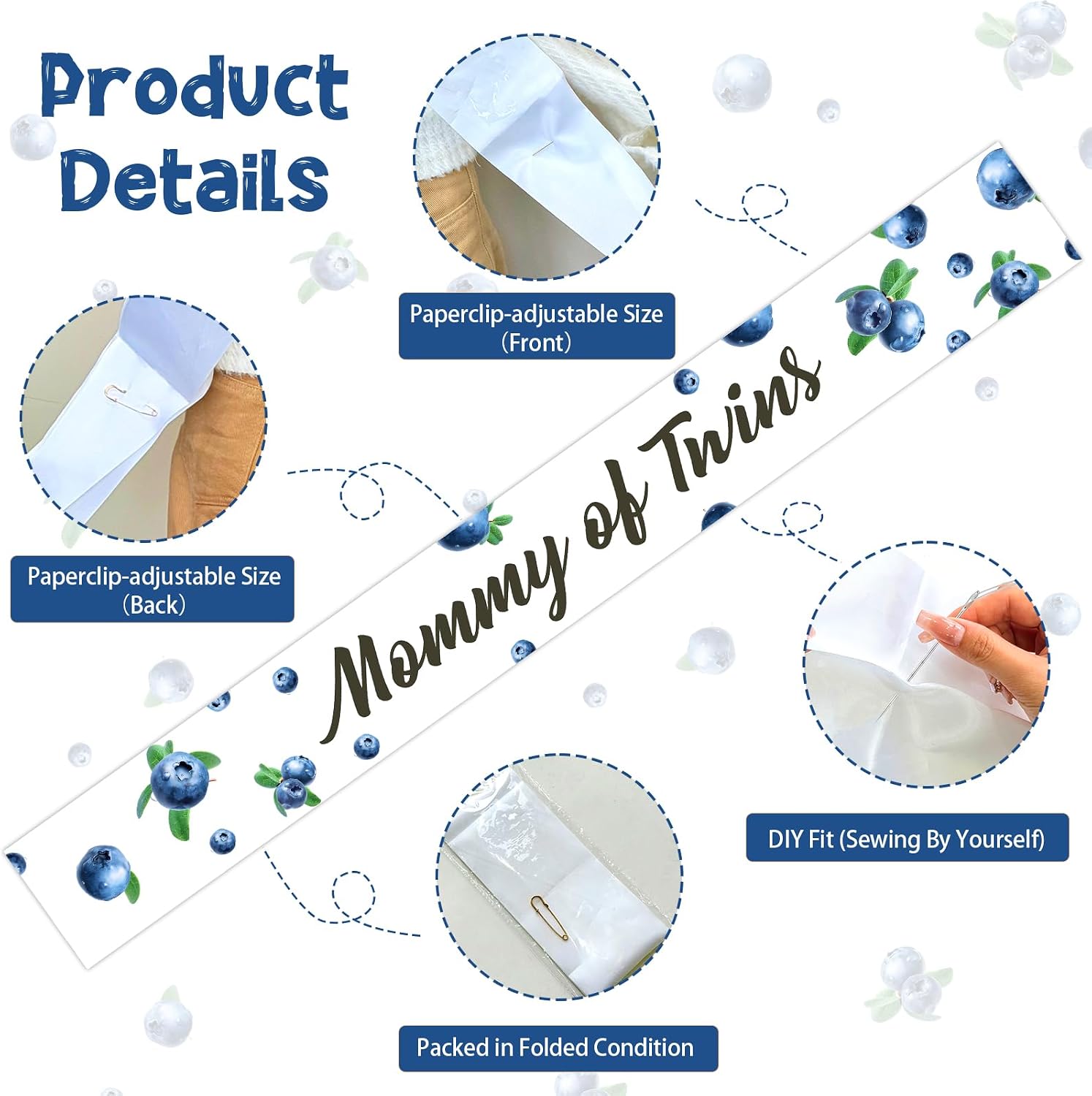 Blueberry Twins Baby Shower Decorations a Berry Sweet Baby is on The Way Mommy of Twins Sash Gifts for Mom-to-Be Fruit Blueberry Baby Shower Gender Reveal Pregnancy Announcement Party Supplies Favor