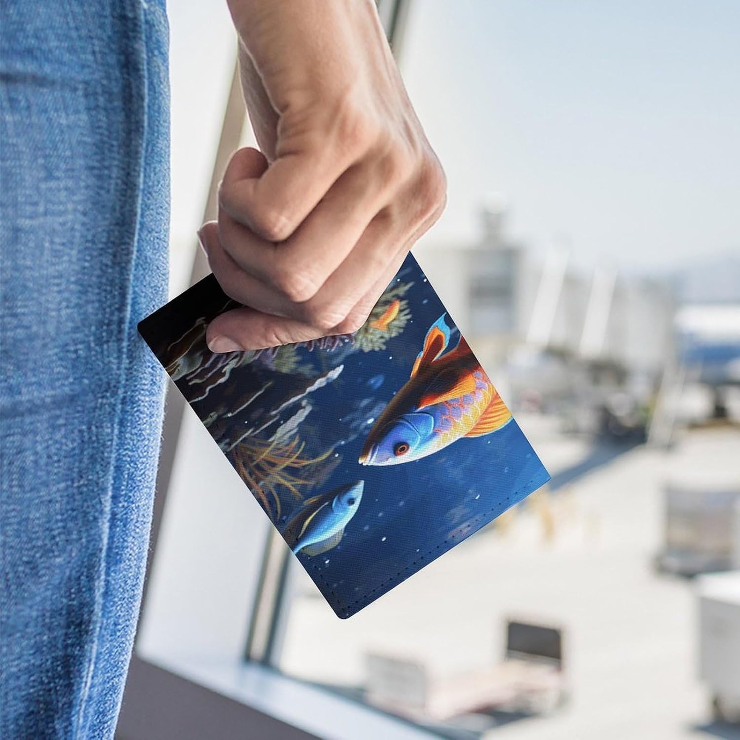 Fishs Passport Holder Portable Passports Cover with Card Slot Passports Protector Passport Wallet
