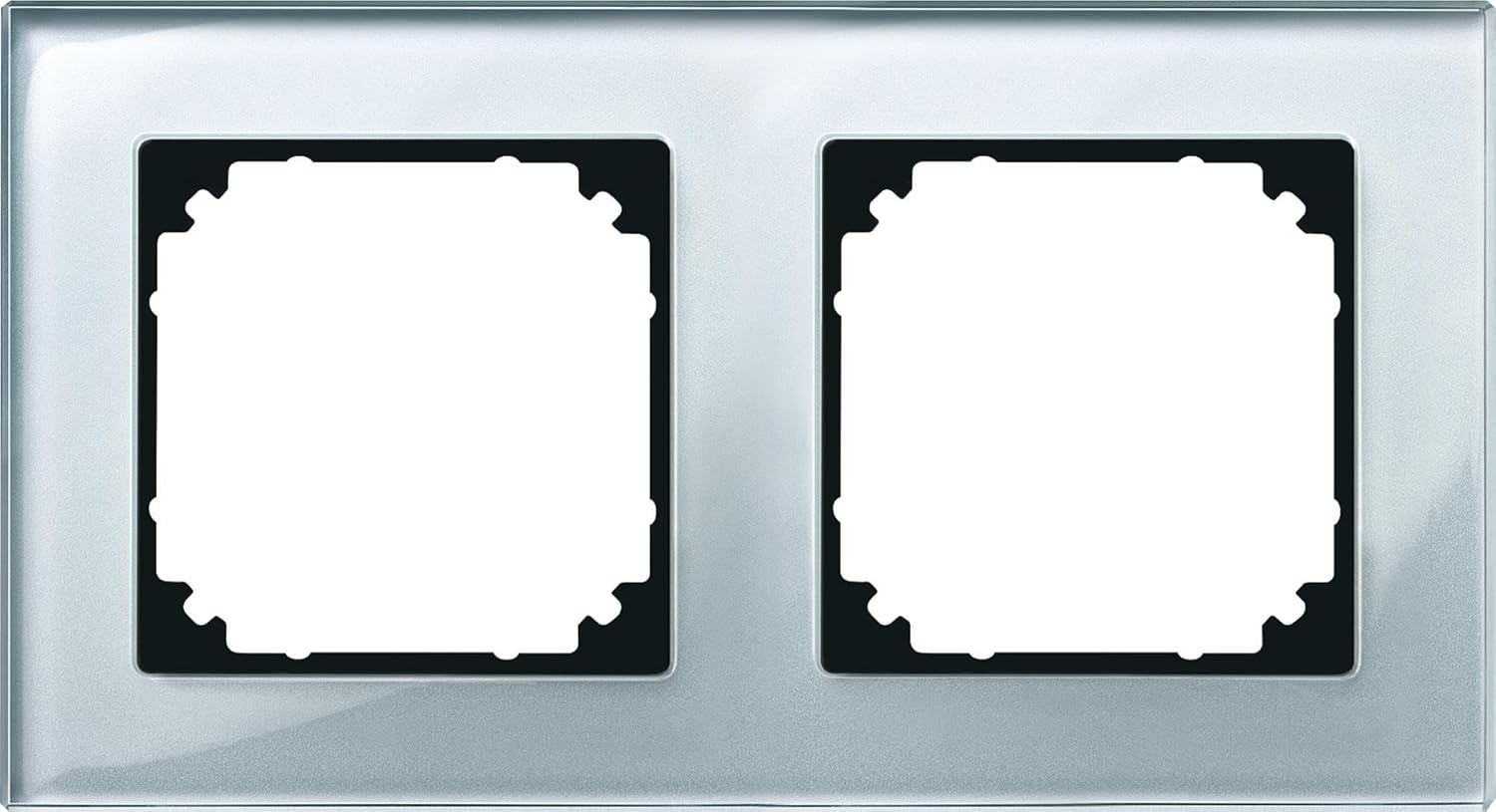 Merten 489260 M-PLAN Real Glass Frame, 2 Parts, Diamond Silver
