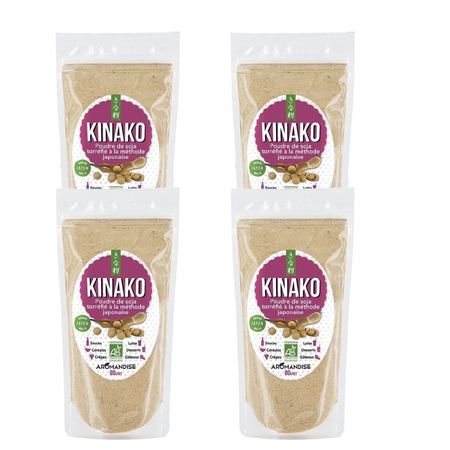 Kinako Polvo de soja tostada orgánica 800 g
