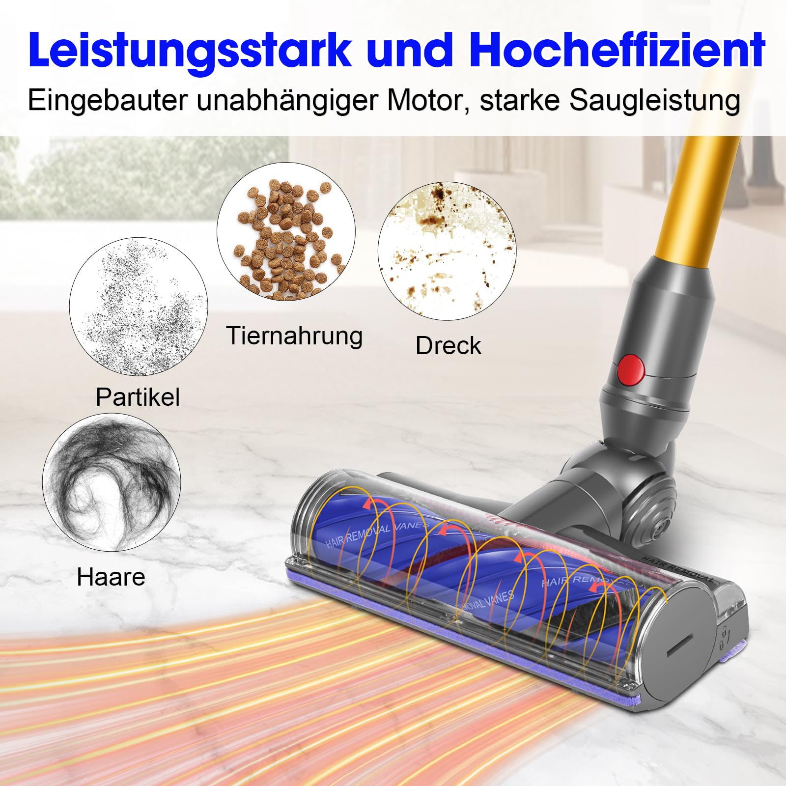 V8 V11 Bodendüse für V11 V15 V10 V8 V7 Bürste Anti-Tangle Einstellbare Saugkraft Elektrische Bodenbürste für Hartboden und Teppiche Ersatzbürste Zubehör