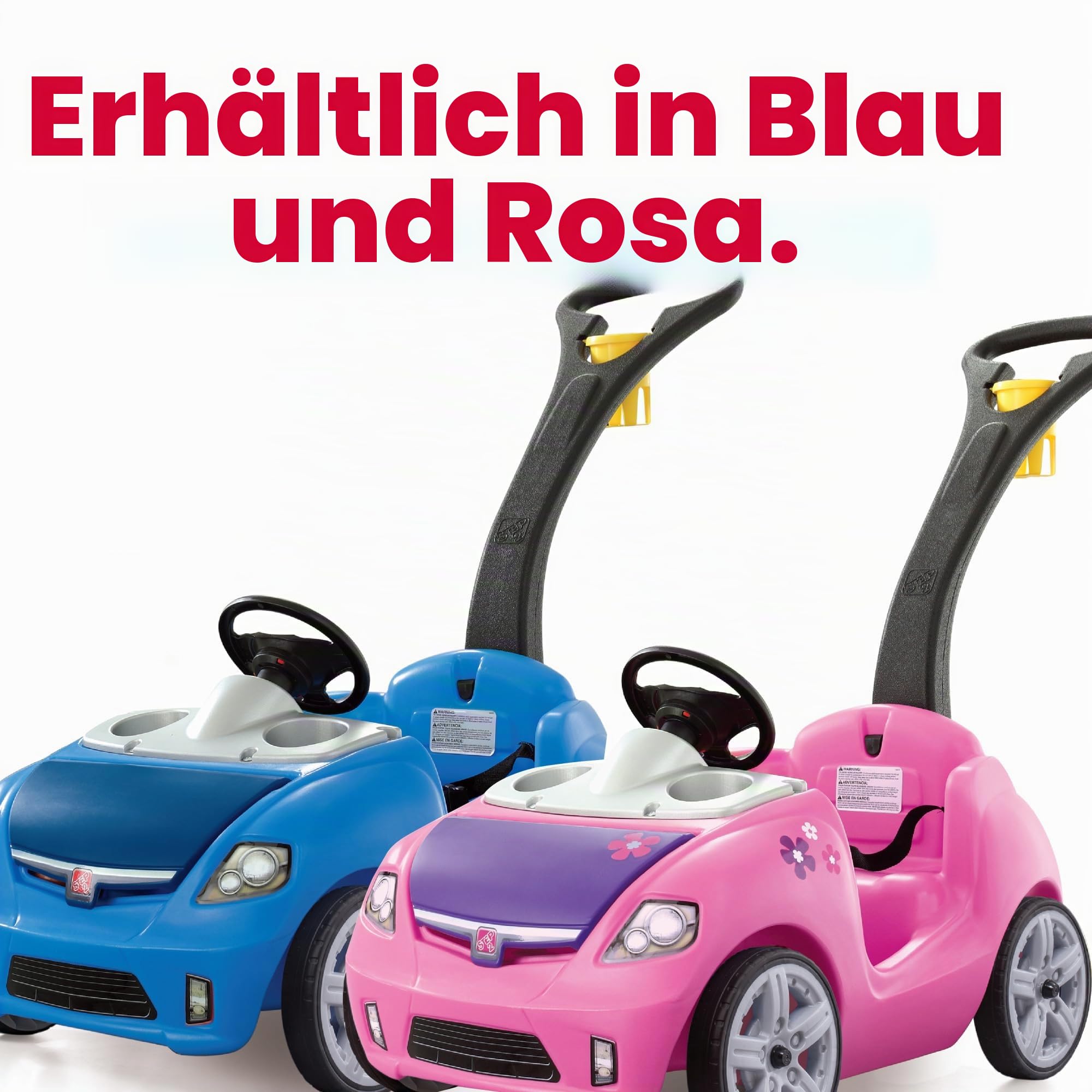 Step2 Whisper Ride Kinderauto/Rutscher in Blau | Spielzeug Auto mit Schiebestange | Kinderfahrzeug/Rutscherauto ab 1.5 Jahre