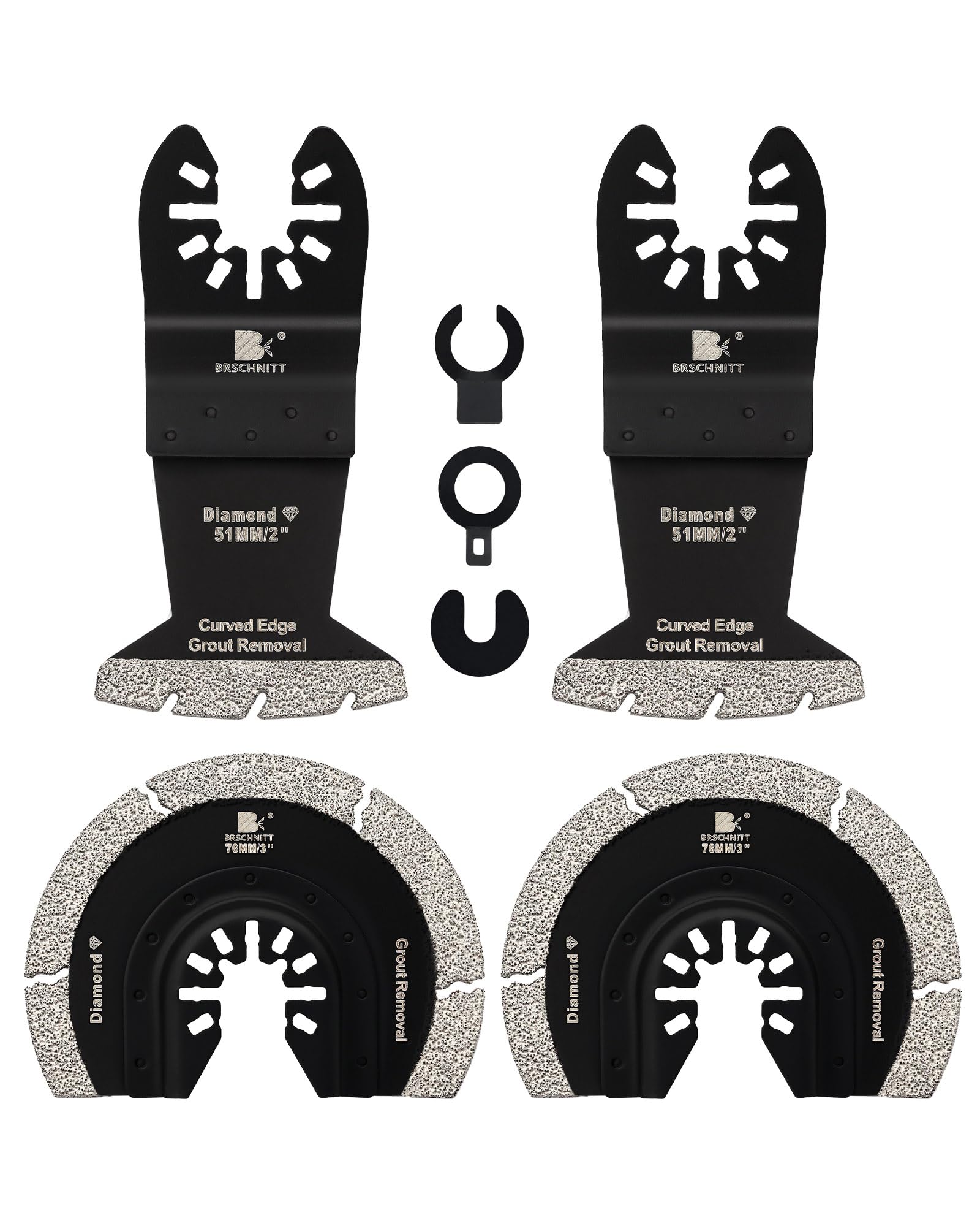 BRSCHNITT Multi Tool Masonry Blade 4PCS, Grout Removal Blade for Multi Tool