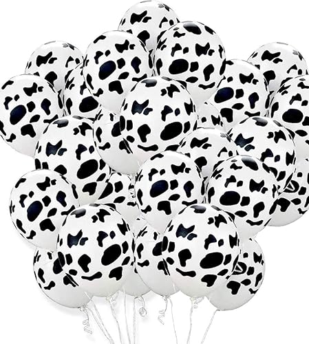 100 globos de vaca divertidos con estampado de vaca para fiestas infantiles, globos de piel de vaca, temática de vaquero occidental para niños,