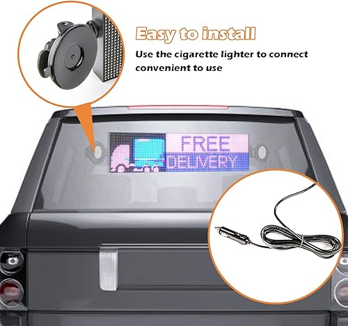 Miniatura 14 de Tablero de mensajes LED P2.5 a todo color para automóvil, aplicación de conexión Wifi, texto de soporte de cartelera LED programable, imágenes