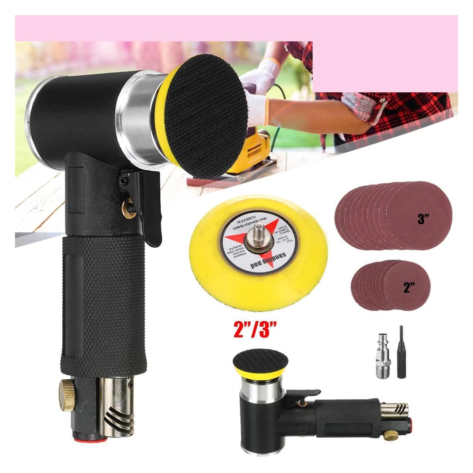 25 sztuk 2-3 cal maszyna do polerowania powietrza 15000 obr./min Mini szlifierka pneumatyczna 4.0cfm 90psi akcesoria elektronarzędzi narzędzie samochodu