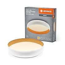 LEDVANCE LED ORBIS Livia con anello in metallo, decoro bianco, legno, 36W, 2000lm, 3000K, 520mm, 830 bianco caldo amichevole, dimmerabile in 3 livelli con un clic, IP20, viti, tasselli inclusi