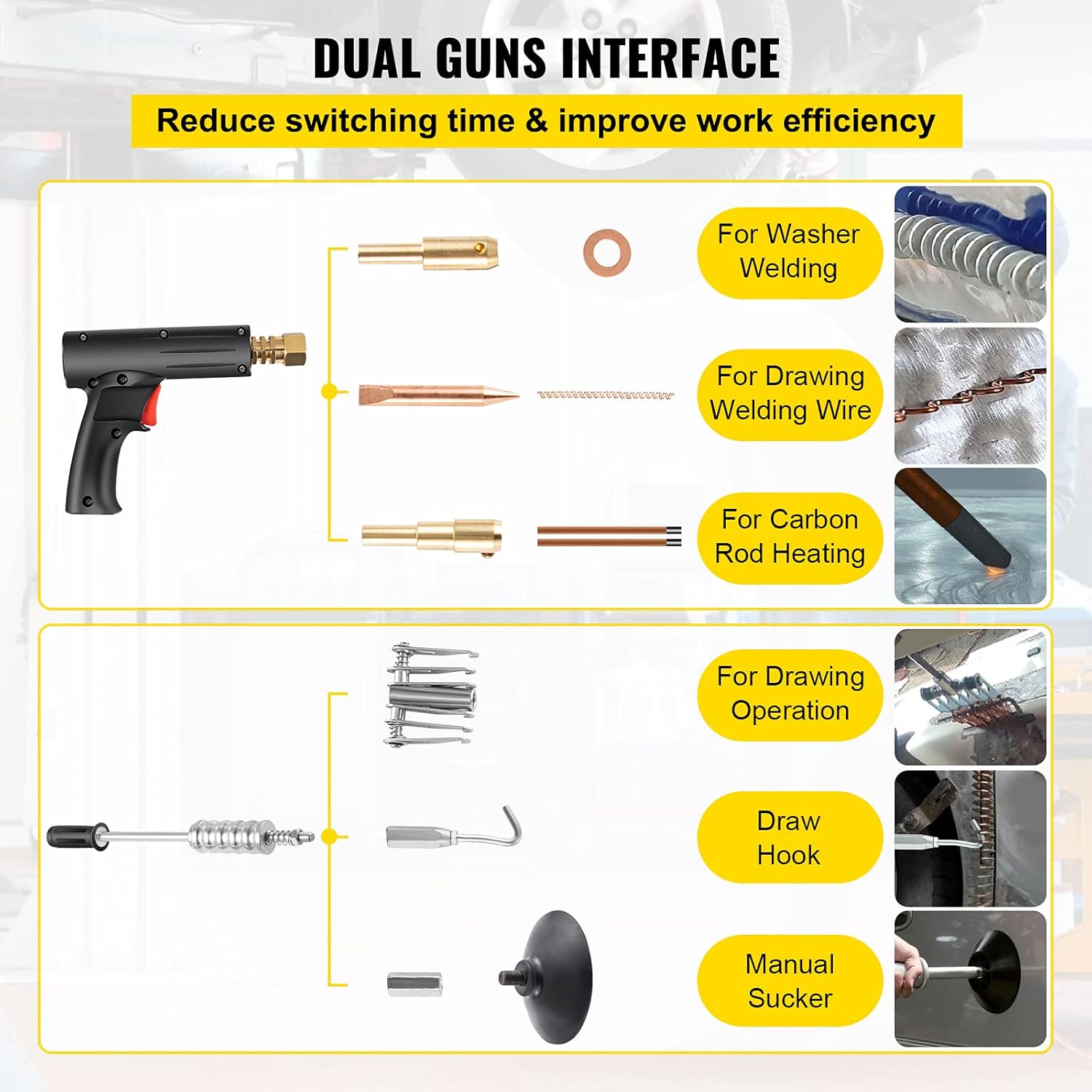 Bestauto 110V Spot Welder Dent Puller, 3000W Stud Welder Dent Repair Kit, 7 Models Spot Welding Machine for Car Body Dent Repair : Automotive
