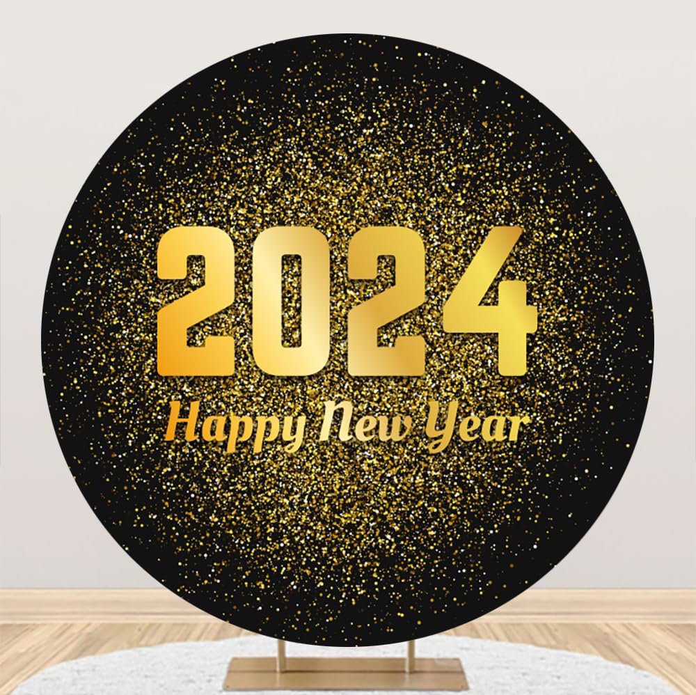 Laeacco Silvester-Hintergrund – 15x8FT, Abstrakt Mit Bokeh-Effekt Für Fotoshootings & Partys