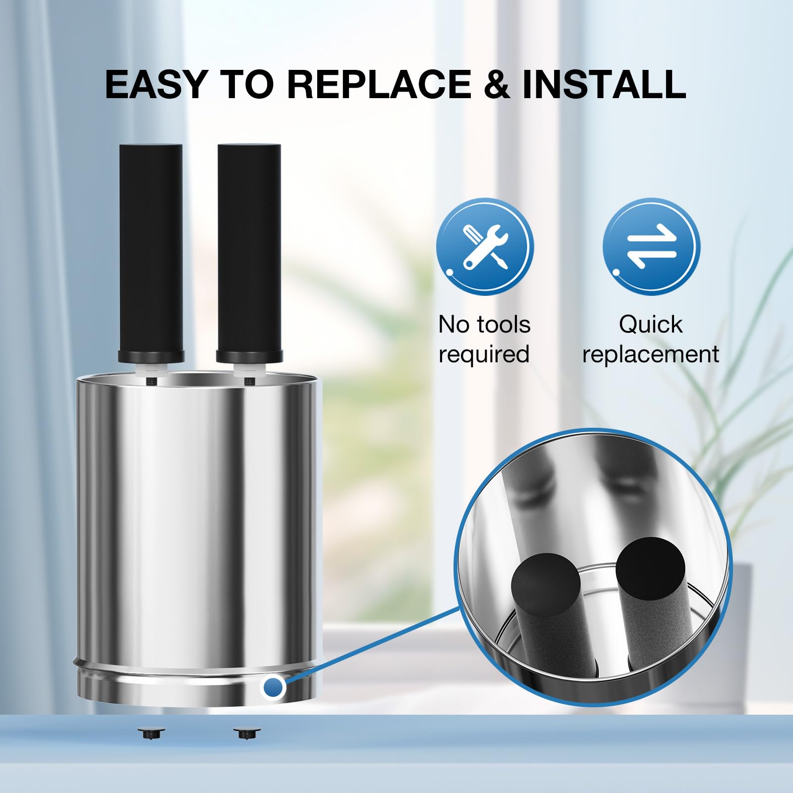 Purewell BB8 - 2 filtri di ricambio per purificatori d'acqua, compatibili con sistemi di ultrafiltrazione a gravità