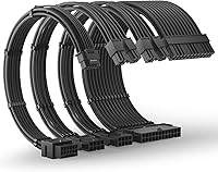 Vista 9 de Kit de cables de extensión PSU AsiaHorse 12VHPWR para serie RTX 50/40, kit de extensión de cable Pcie 5.0 de 16AWG, cable trenzado suave de 16 pines
