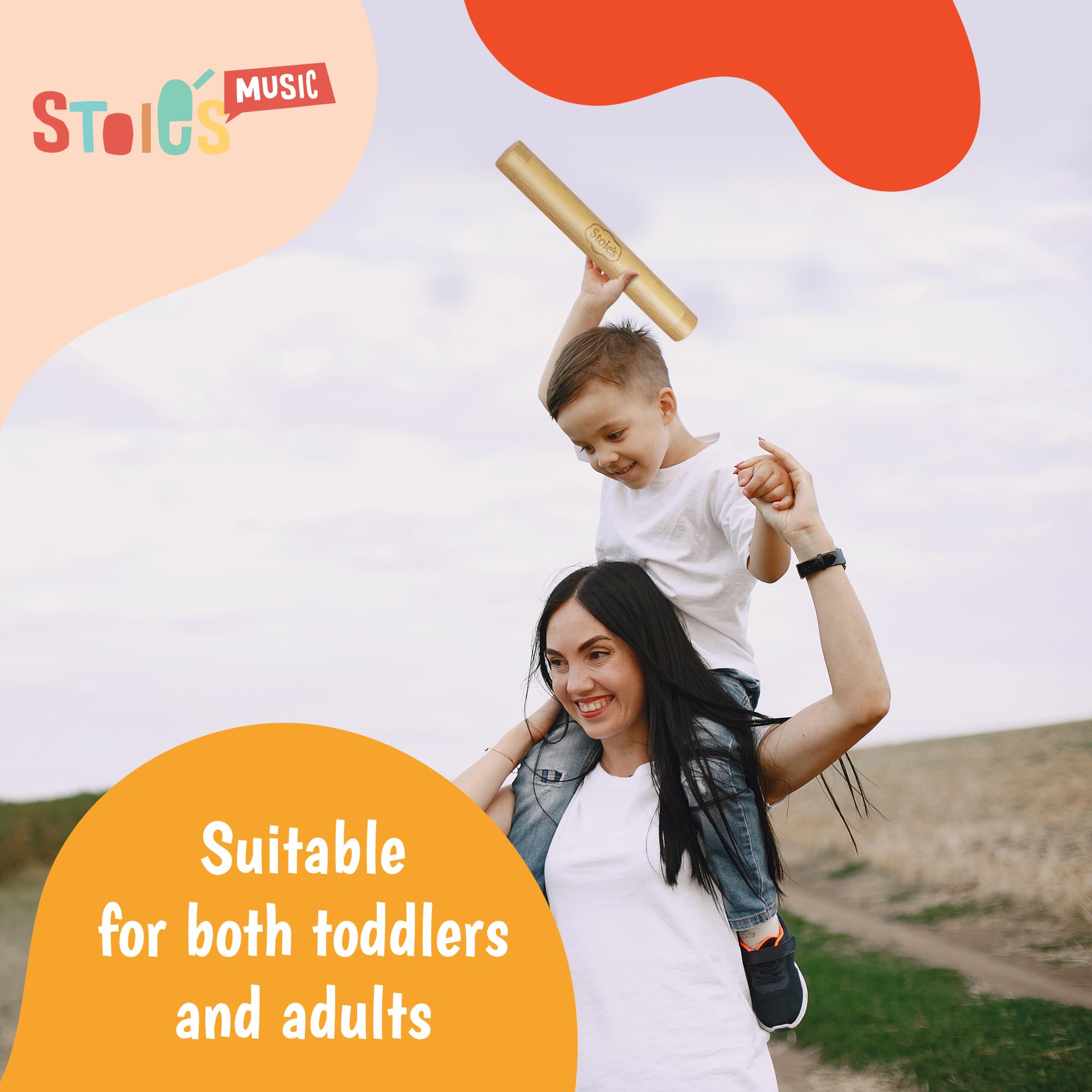 Stoie's 13.8" Wooden Rainstick, Support Auditory Memory, Coordination and Fine Motor Skills, Soft - Image 3