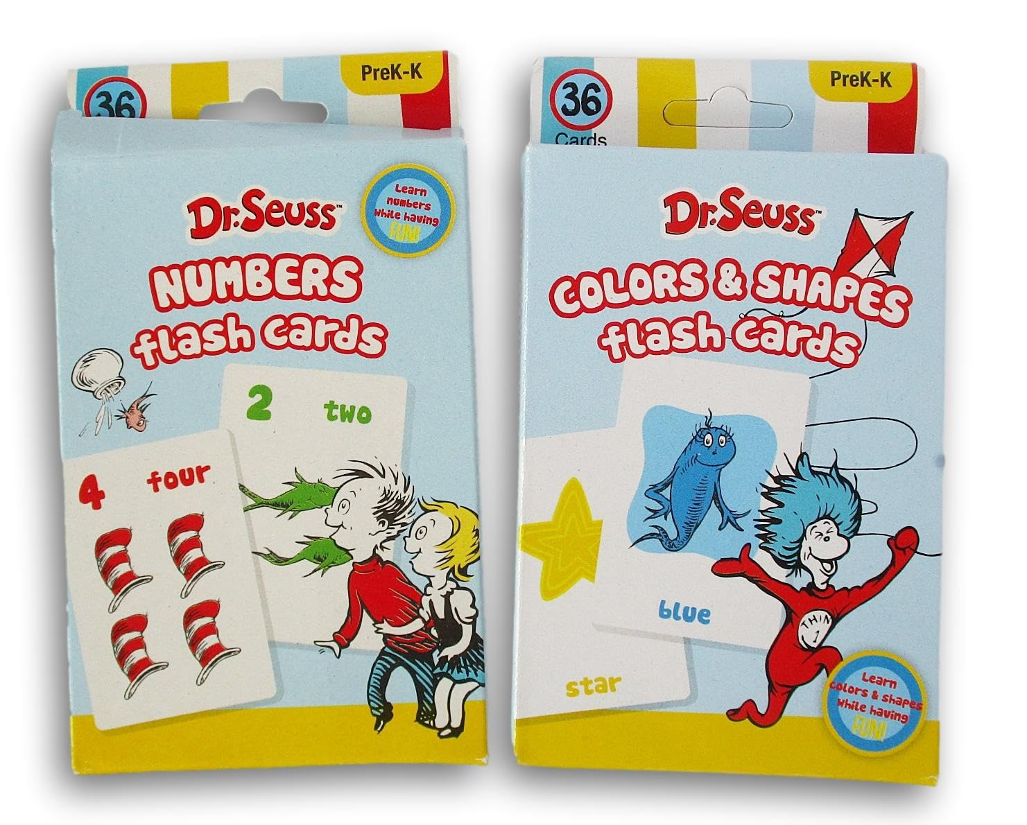Cat in The Hat - Seuss Flash Cards - Colors, Shapes, and Numbers - Preschool for Early Learning (72 Cards)