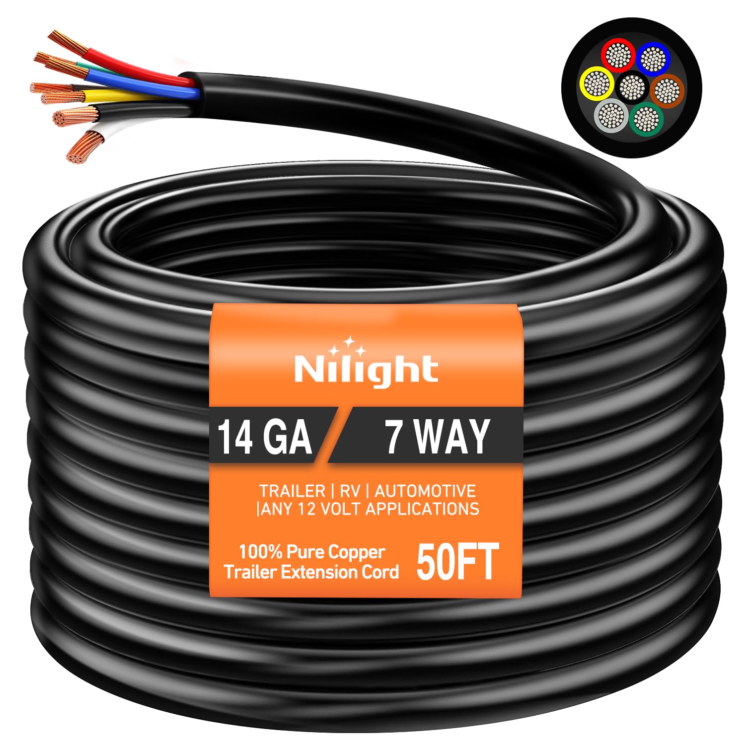 Nilight 7 Way Trailer Junction Box Weatherproof Color-Coded Studs — Amazon image 17