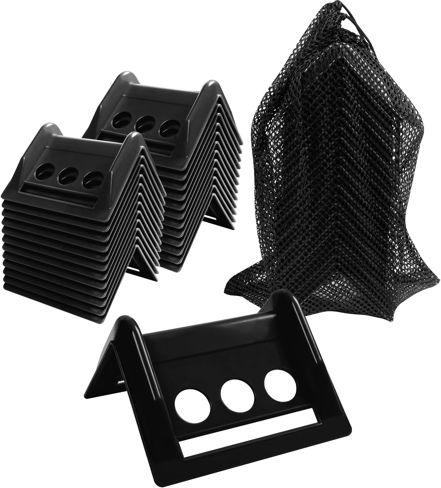 24 Pack 4" Flatbed Edge Corner Protectors for Cargo Load, Compatible with 4 Inch Winch Ratchet Straps, Plastic Tie down Strap Protector with Carrying Case for Flatbed Truck Shipping