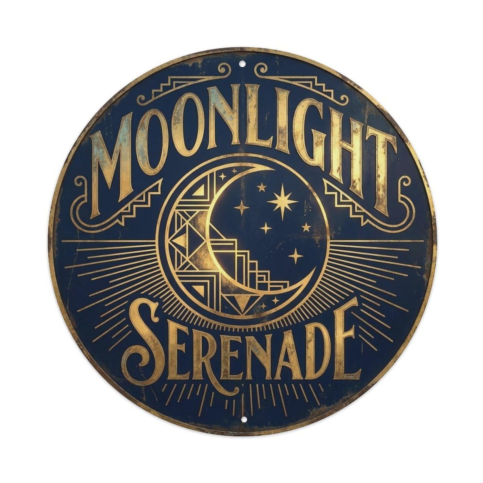 Moonlight Serenade Midnight Classic Badge Metal Tin Sign