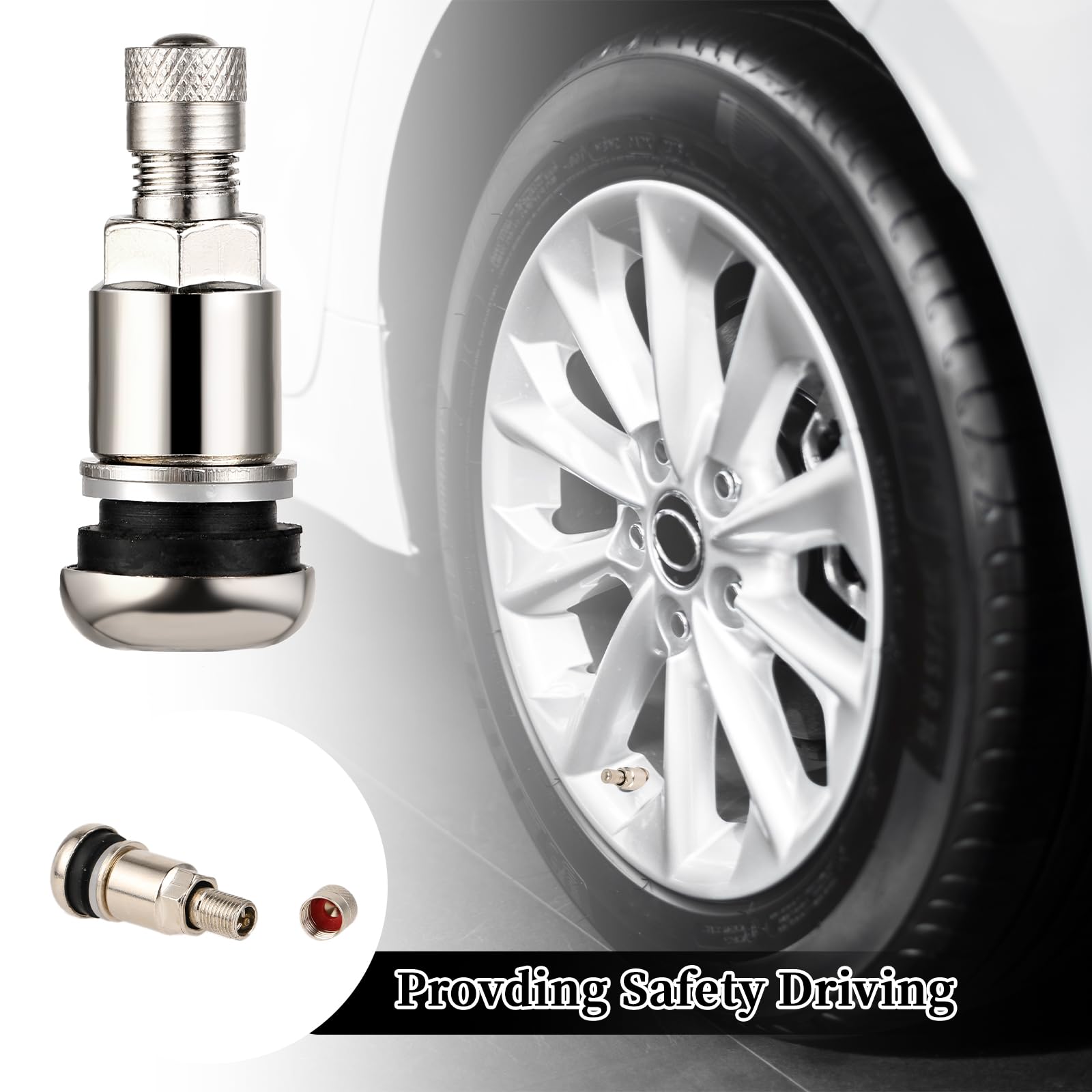 Deegbbyi 8 Stück Metallventile - Edelstahl Reifenventile Für Auto & Motorrad