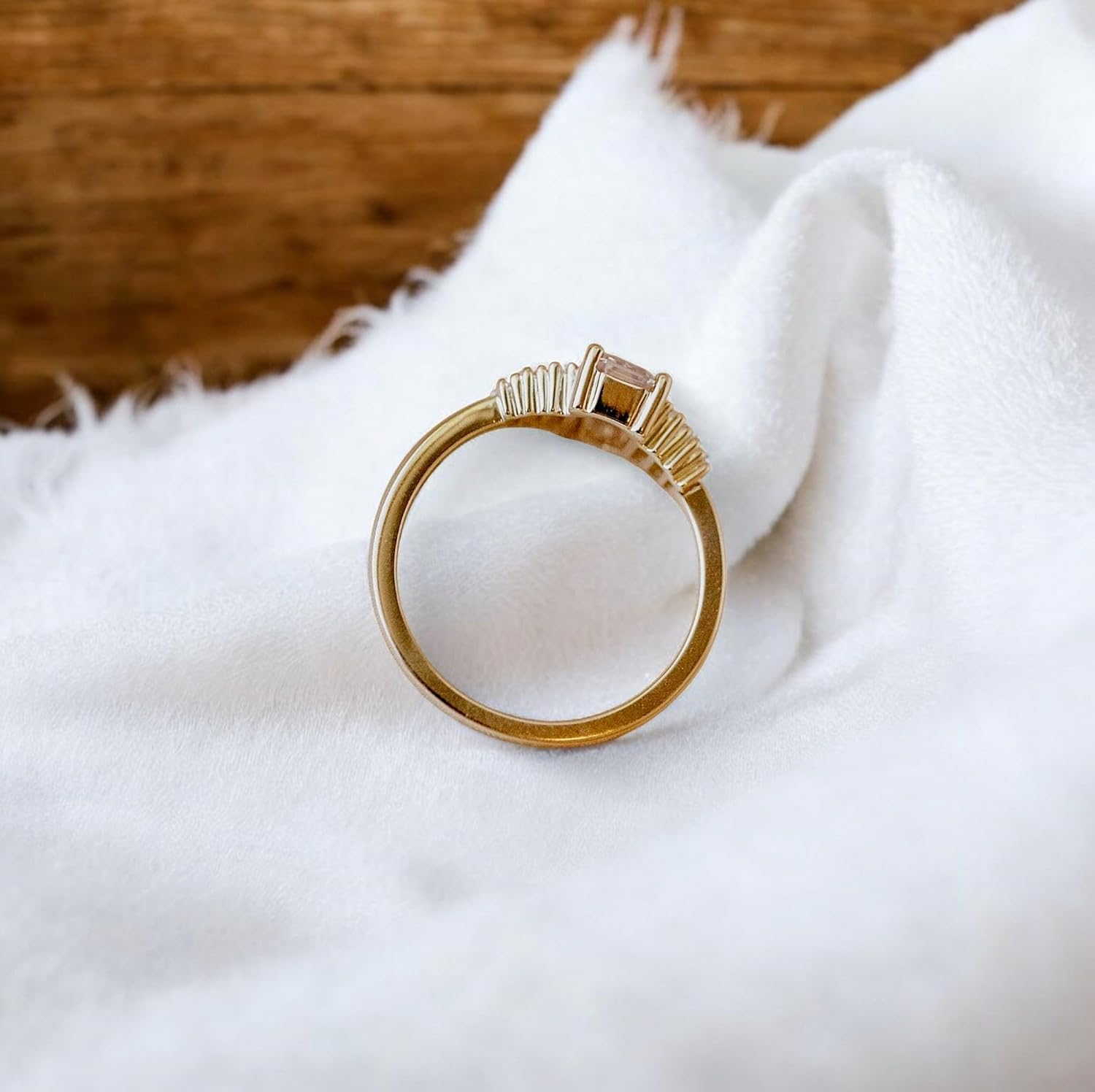 Vintage Emerald Cut Moissanite Engagement Ring - 14K Gold Baguette Accent Wedding Band, Dainty Solitaire Promise Ring for Women, Art Deco Anniversary Jewelry Gift for He