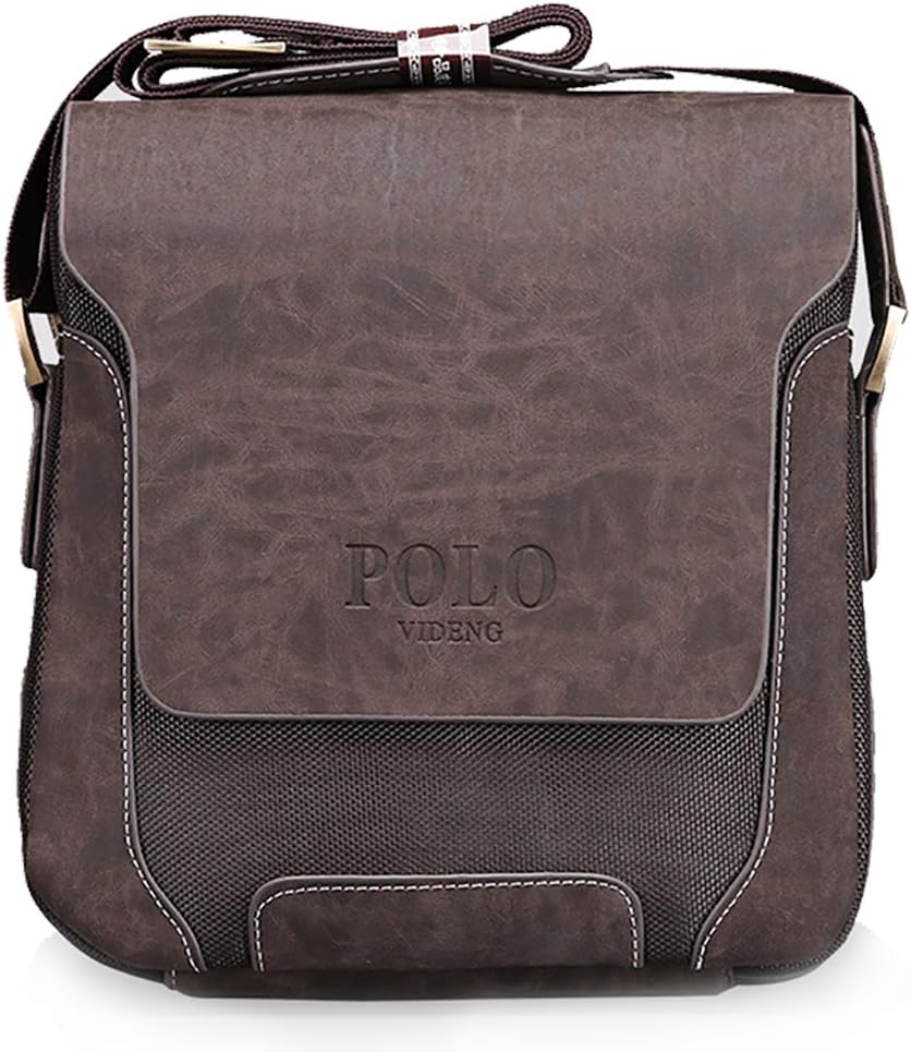 Small Messenger bag Shoulder Bags Composite leather oxford cloth + Adjustable Brown Canvas Strap Videng Polo