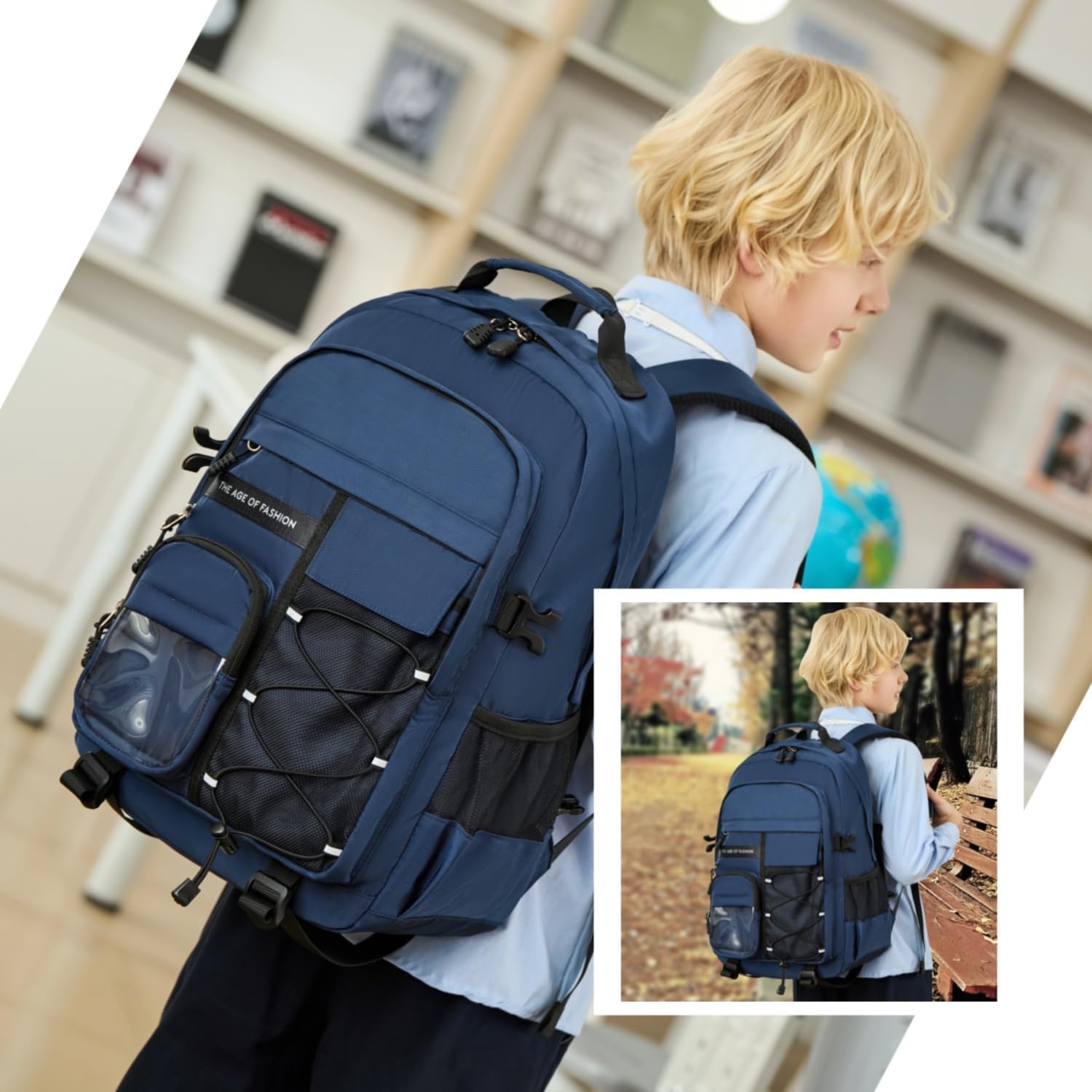 Laptop Backpack For Teen Boys Girls Durable Bookbag Middle High School Bag Women Men Waterproof Travel Daypack (sapphire) - Image 2