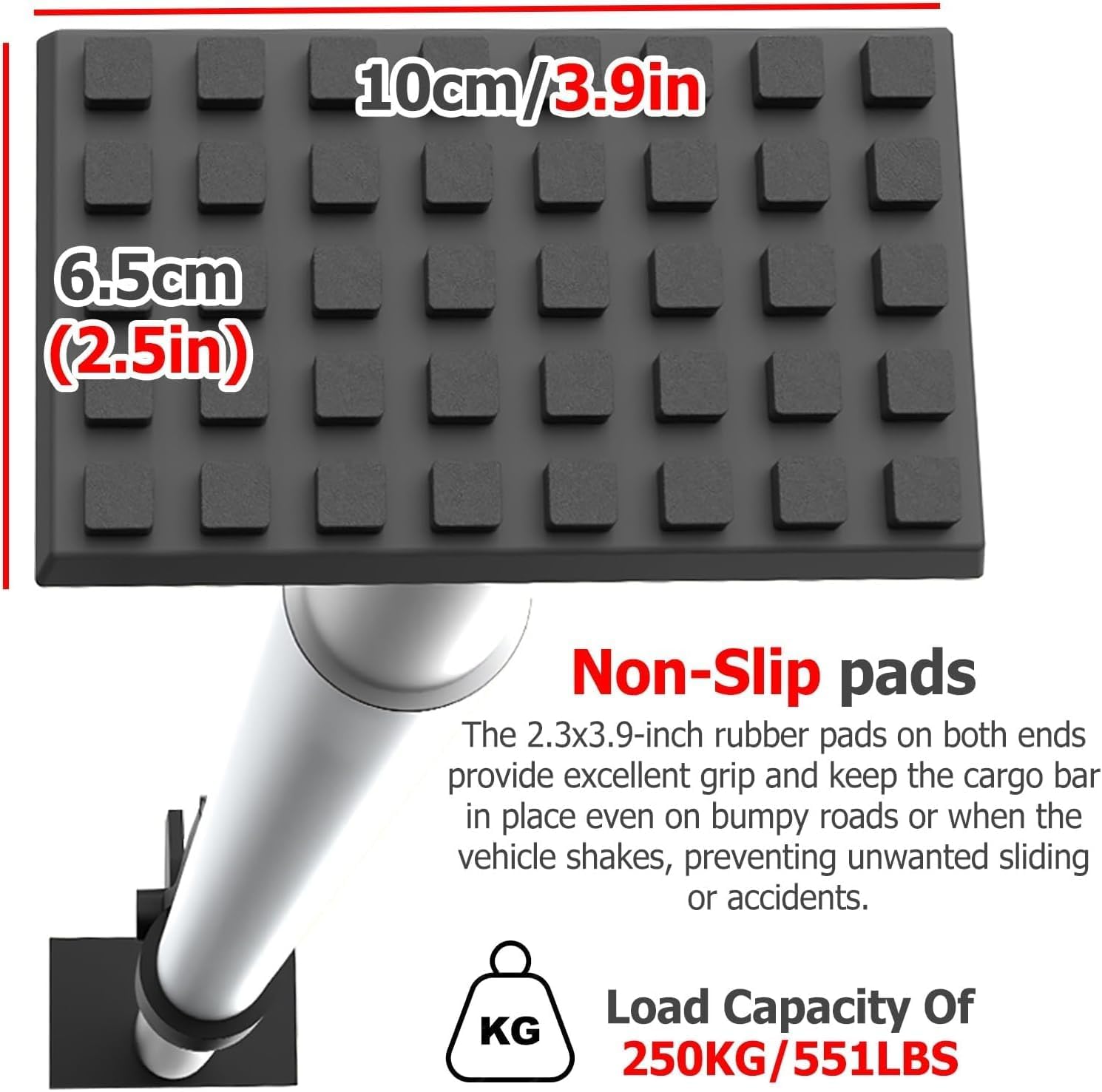 Ratcheting Cargo Load Bar for Caravan, Refrigerated Truck - No Drilling Truck Bed Cargo Stabilizer Bar - Longer & Stronger Steel Load Distribution Bars - Prevents Swaying & Falling(Silver-Set of 2,210