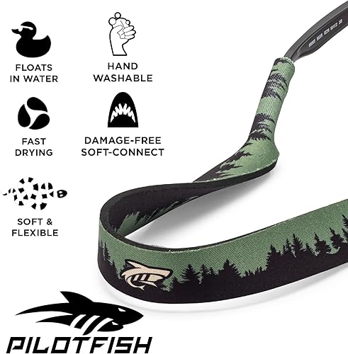 Miniatura 9 de Pilotfish Correa flotante para lentes de sol, retenedor de gafas de neopreno ligero de alta calidad, tamaño perfecto para hombres y mujeres