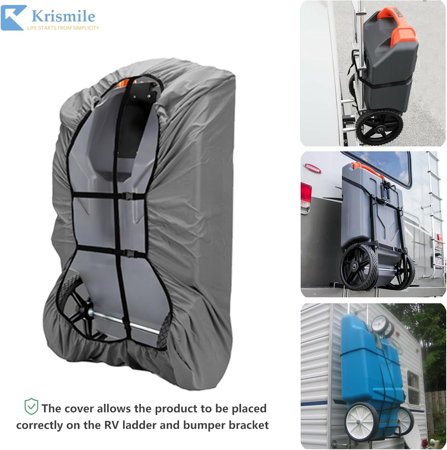 RV Tote Tank Cover,Heavy Duty Waterproof Portable RV Tote Tank Cover,for 28-36 Gallon Portable RV Tote Tanks.(Only Covers,Grey)