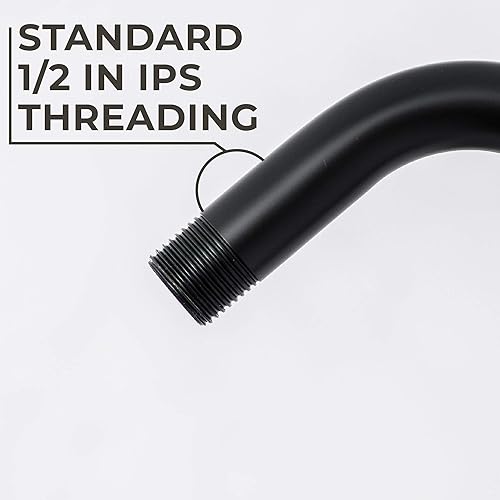 Miniatura 5 de JS Jackson Supplies, brazo de extensión de cabezal de ducha de 16 pulgadas de longitud montada, tubo extensor largo de arco alto, ideal para cabezal