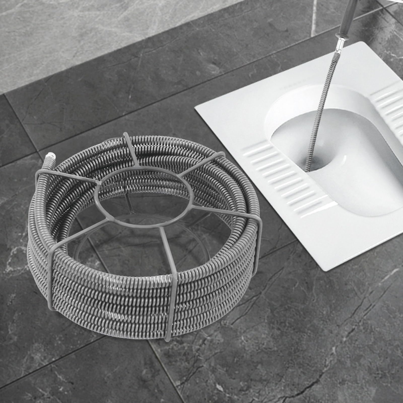 Espiral de limpieza de tuberías de 10 m, juego de cable profesional para limpieza de tuberías de 50 a 120 mm, desatascador de desagües para fregadero, desagüe de suelo, inodoro