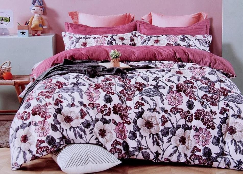 350 Tc Heavy Glace Cotton Super King Size Duvet Cover II Razai Cover II Quilt Cover for Double Bed Size with Zipper (Dohars) 108x108 inch-Multicolor-picture-33