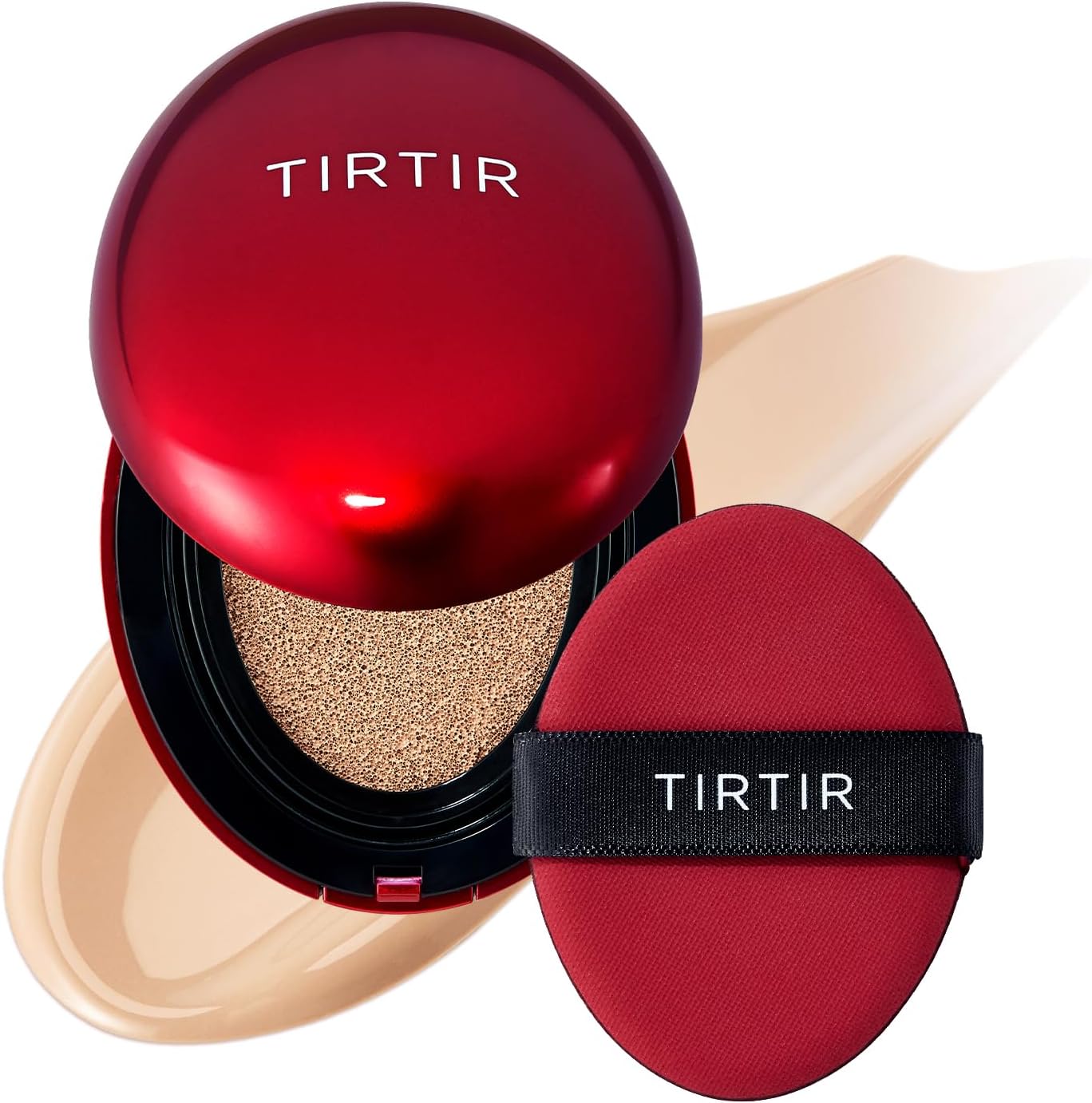 [*Mini Size*] TIRTIR Mask Fit Red Cushion Foundation | Full coverage, Weightless, Skin fit, Satin Glow Finish, Korean Makeup BB Foundation, beauty, Tattoo cover up, Buildable (#23N Sand / 0.15 Fl Oz)
