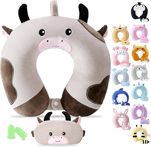 Vista 86 de Almohada de viaje para niños y adultos, bonita almohada para el cuello para viajar, almohada de espuma viscoelástica para avión, almohada para Azul