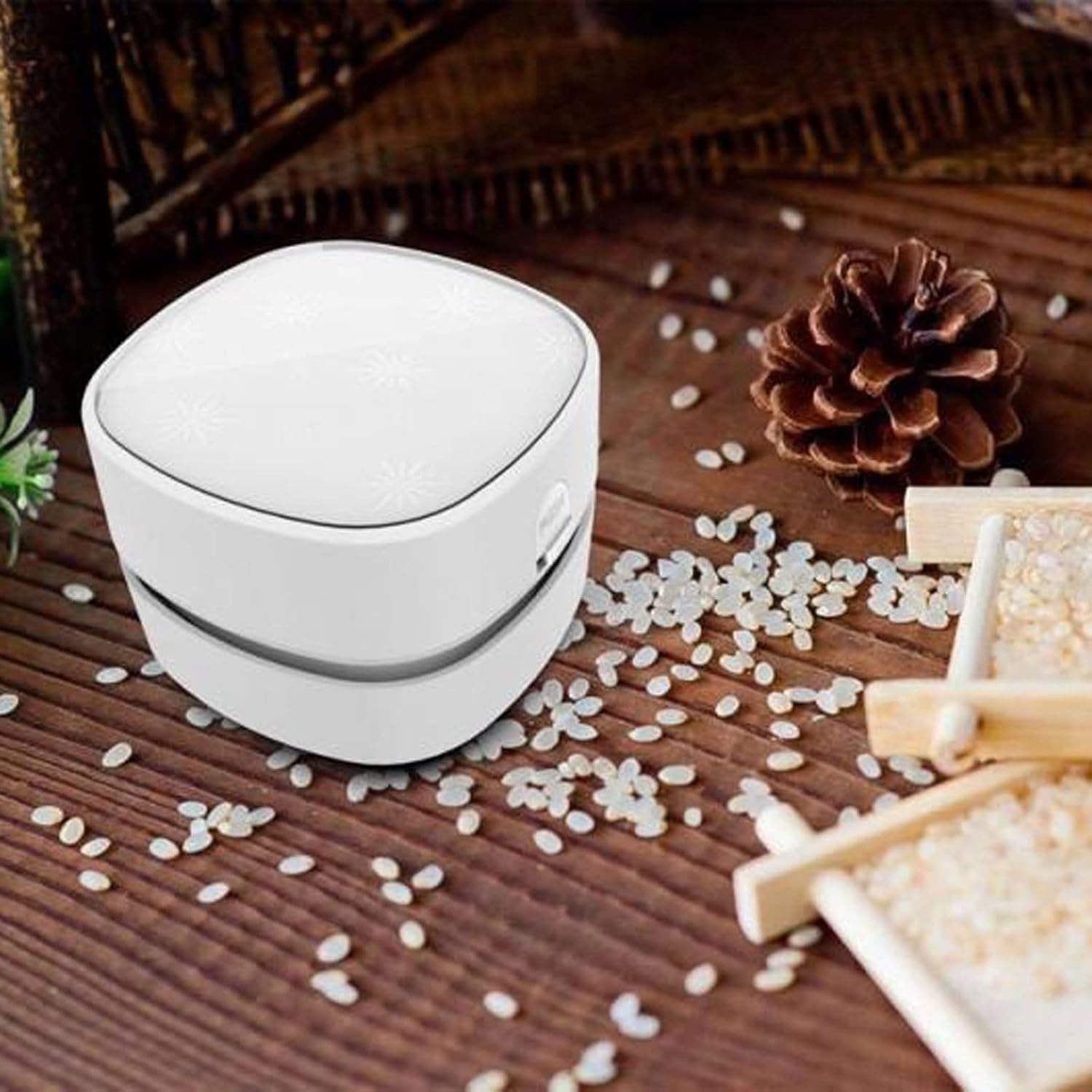 Hand Held Vacuum, Desktop Vacuum Cleaner Portable Cordless Table Crumb Dust Sweeper for Home Office Cars Keyboard USB Rechargeable (Color : Green)