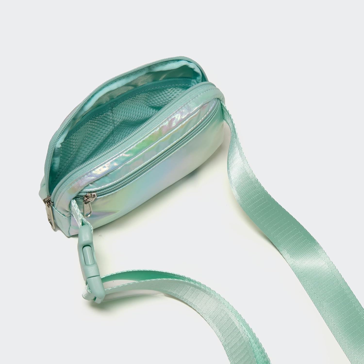 Pander Everywhere Crossbody Bag Iridescent Polyester Sling Belt Bag with Adjustable Strap - Image 6