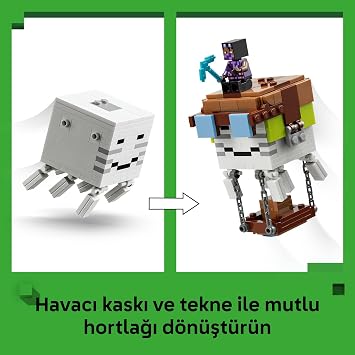 LEGO Minecraft Hortlak İstasyonu 21597 – 9 Yaş ve Üzeri Çocuklar için 2 İskelet, Kurumuş Hortlak ve Havacı Dahil 8 Figür İçeren Yaratıcı Oyuncak Yapım Seti, Çocuklara Hediye Fikri (754 Parça)