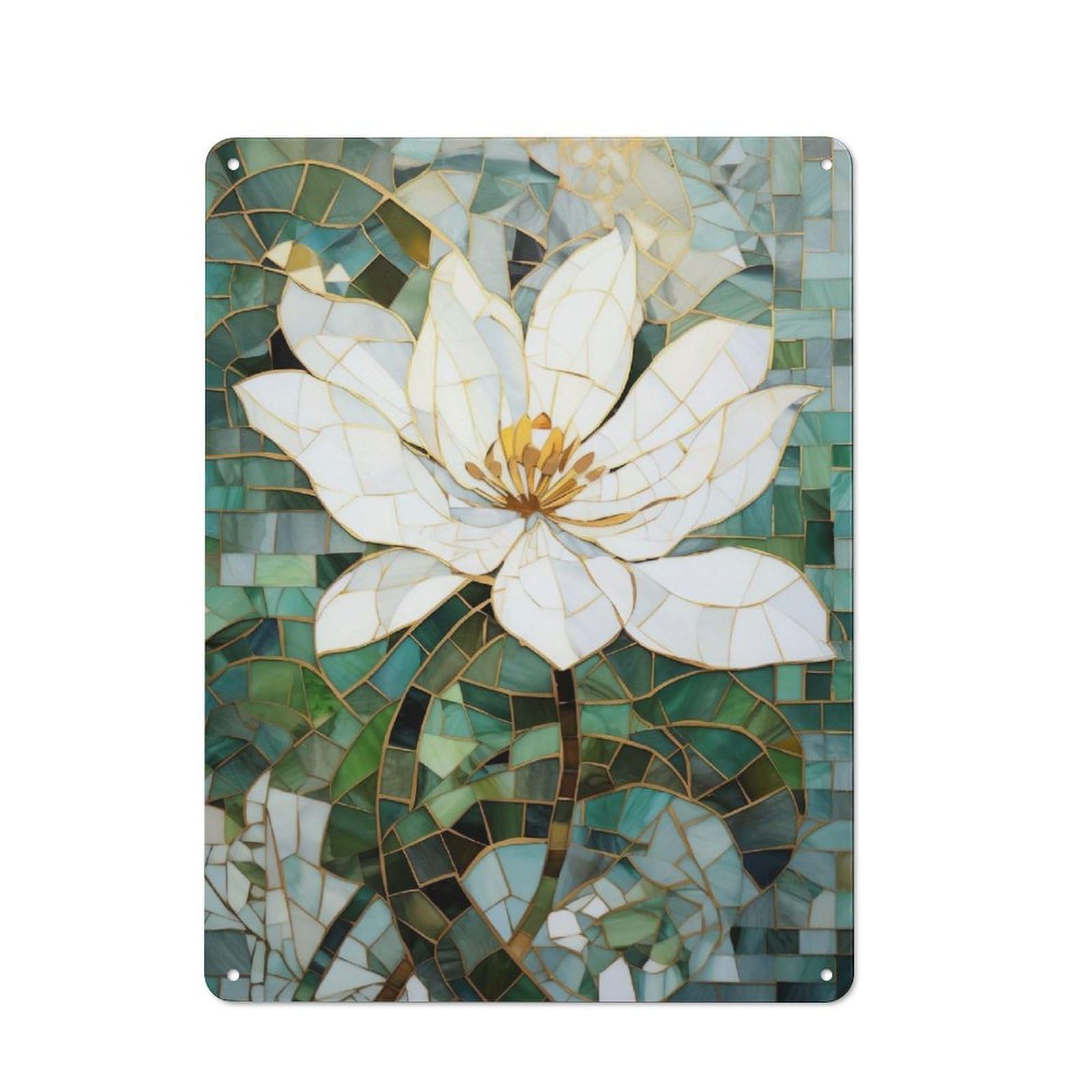 Junmoney Mosaic Kentsugi Art For Bar Or Restaurant, Retro Metal Plaque 40X30cm, A Decorative Christmas Gift For Hospitality Decor Collectors