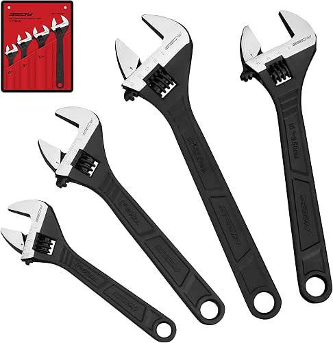 Adjustable Wrench Set Wrenches Sets: 4-Piece 6, 8, 10, 12