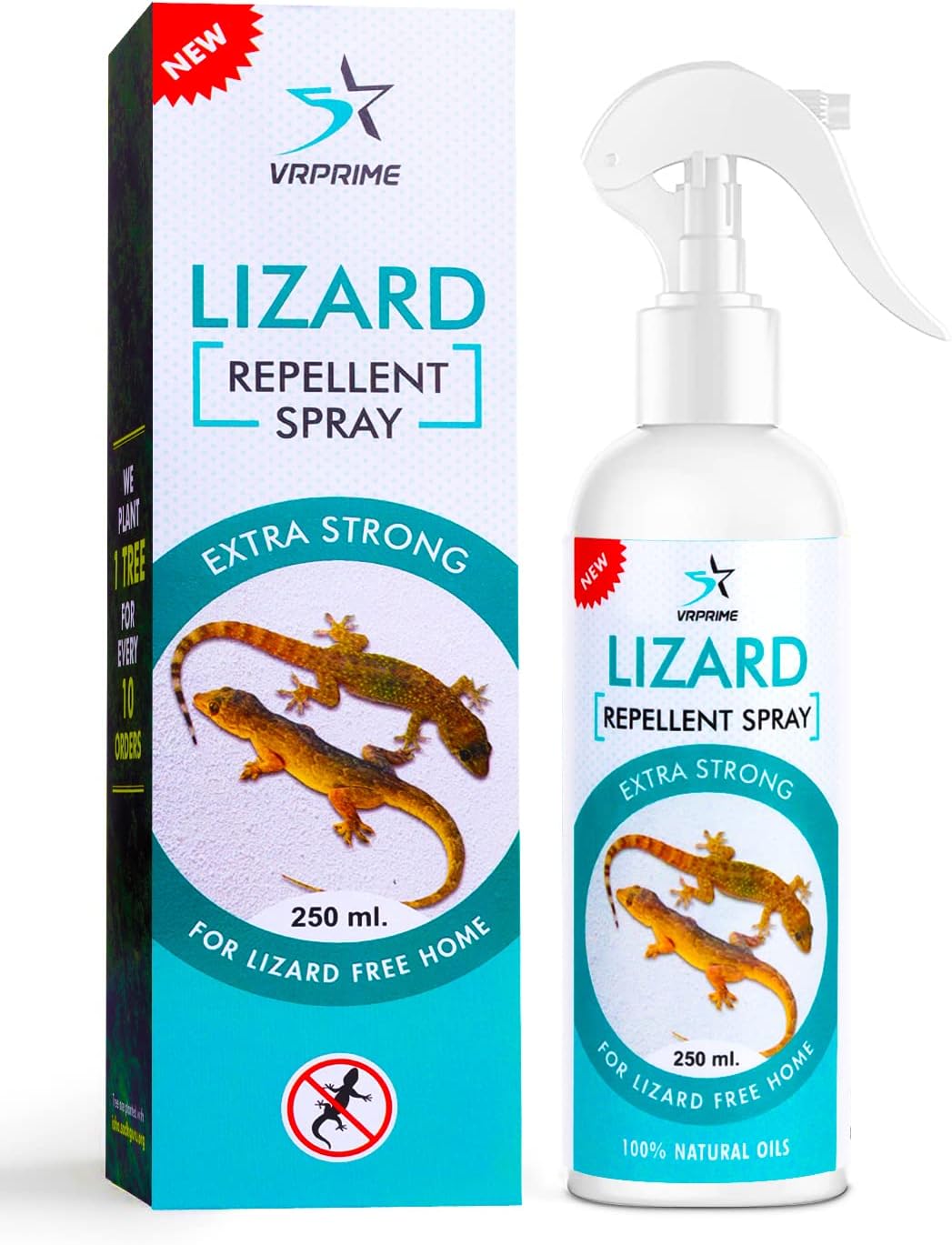 VRPRIME Lizard Repellent for Home Spray Pest Control | Made With Plants Oil, Natural Non Toxic, Irritant-Free, Chemical-Free | Baby Skin Safe Plant Safe (250 ML) (PACK OF 1)