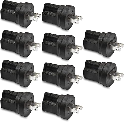 Vista 3 de Ceptics Japón, Filipinas NEMA 1-15 Adaptador de Enchufe de Energía para Viaje Acepta NEMA 5-15R - Certificado ETL - Grado Industrial (IG-6)