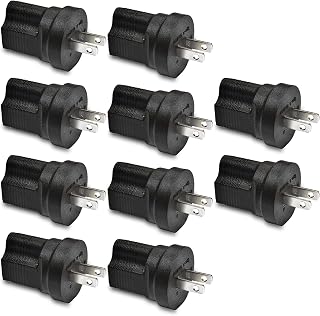 Ceptics Japan, Philippines NEMA 1-15 Travel Power Plug Adapter Accepts NEMA 5-15R - ETL Certified - Industrial Grade (IG-6-10PK)