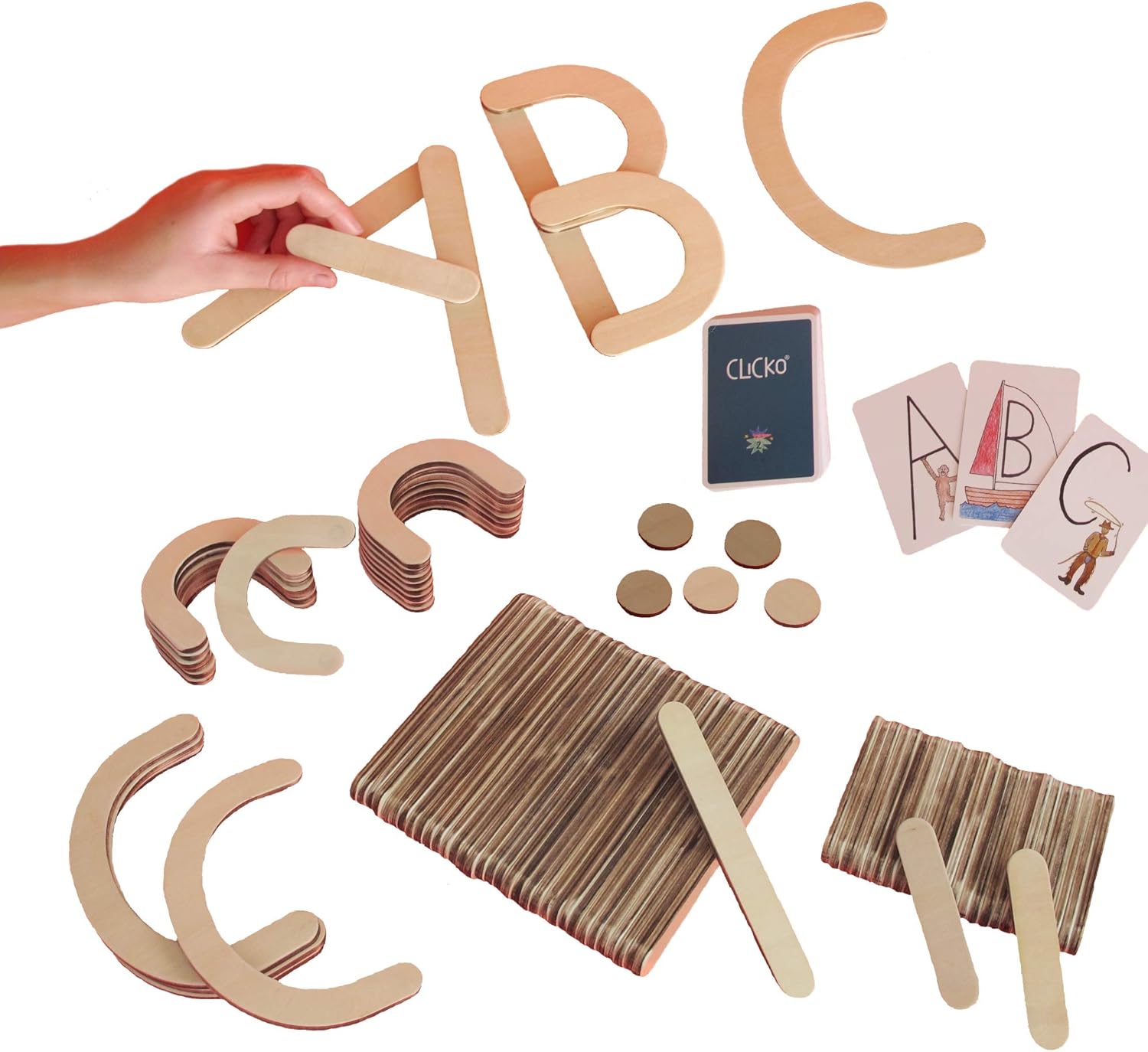 Das Alphabet 79 magnetische Holzblöcke Bauen ABC-Buchstaben ...