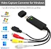 Audio Video Grabber USB 2.0, USB Video Capture Plug & Play Audio Video Converter, Video Adapter for Editing Hi8 VHS to DVD Digitize with Scart/AV Converter Adapter for Mac and Windows 10