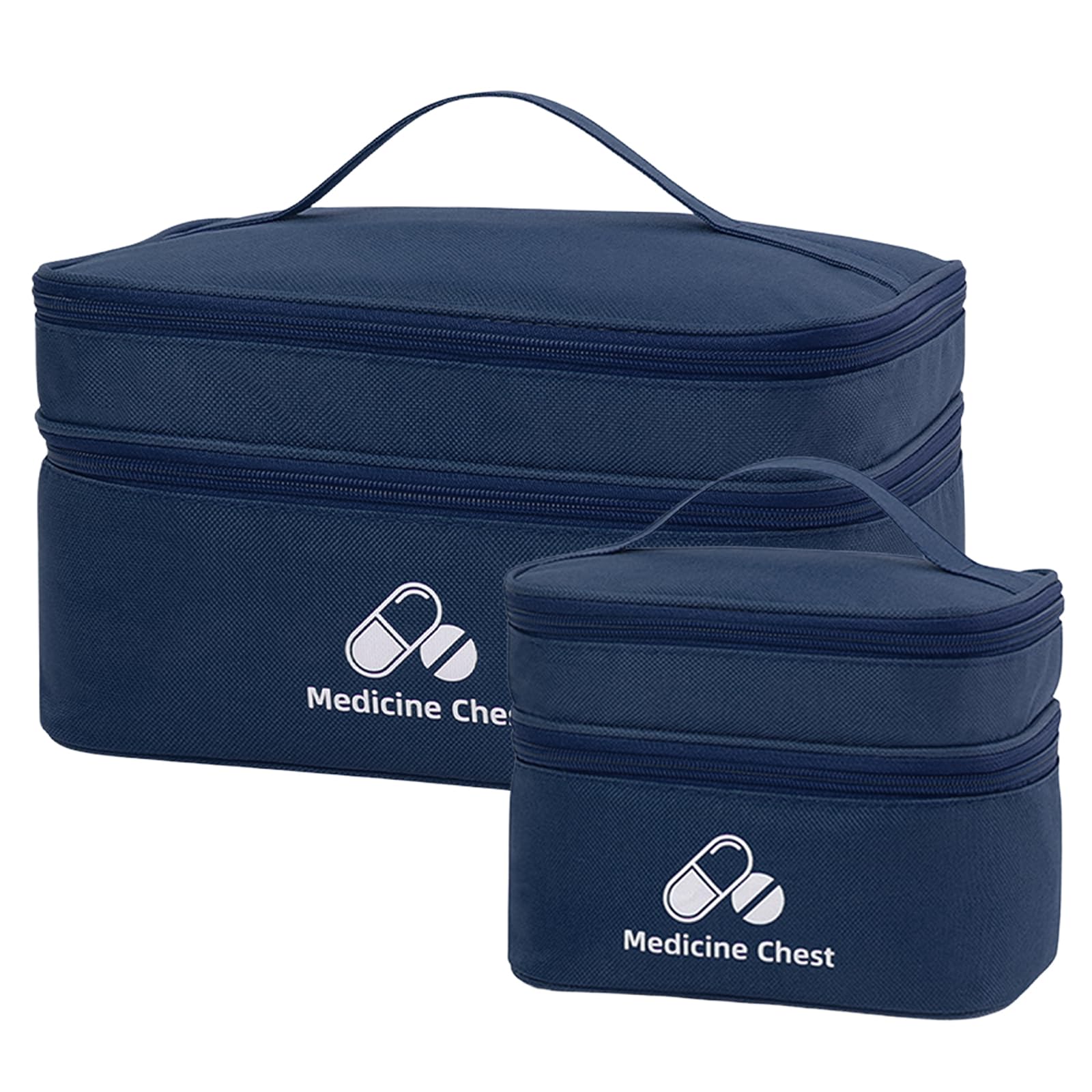 2 piezas Botiquin de Primeros Auxilios, Impermeable portátil, de gran capacidad, bolsa de almacenamiento de medicamentos para el hogar, la oficina, viajes, vehículos recreativos, de moda